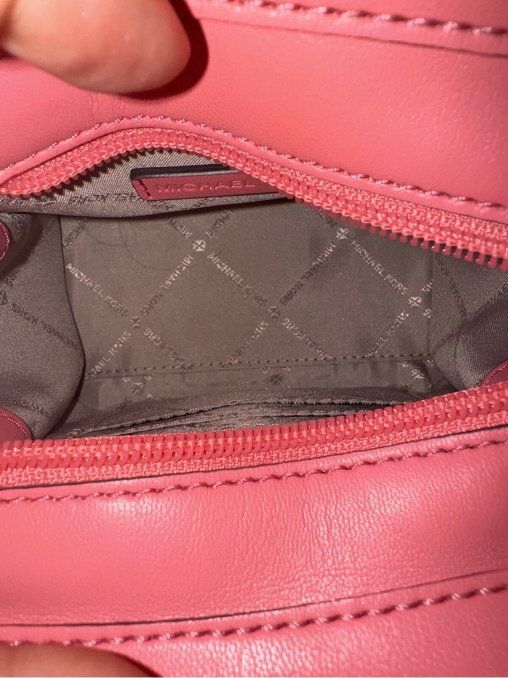 Michael Kors Pink Embossed Leather Mini Satchel with Charm - Picture 9 of 12